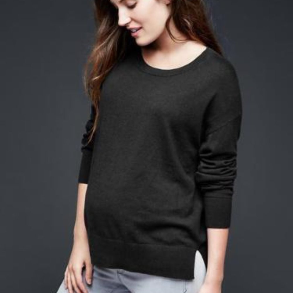 Gap Maternity NEW Black Brooklyn Crew Pullover Sweater Medium